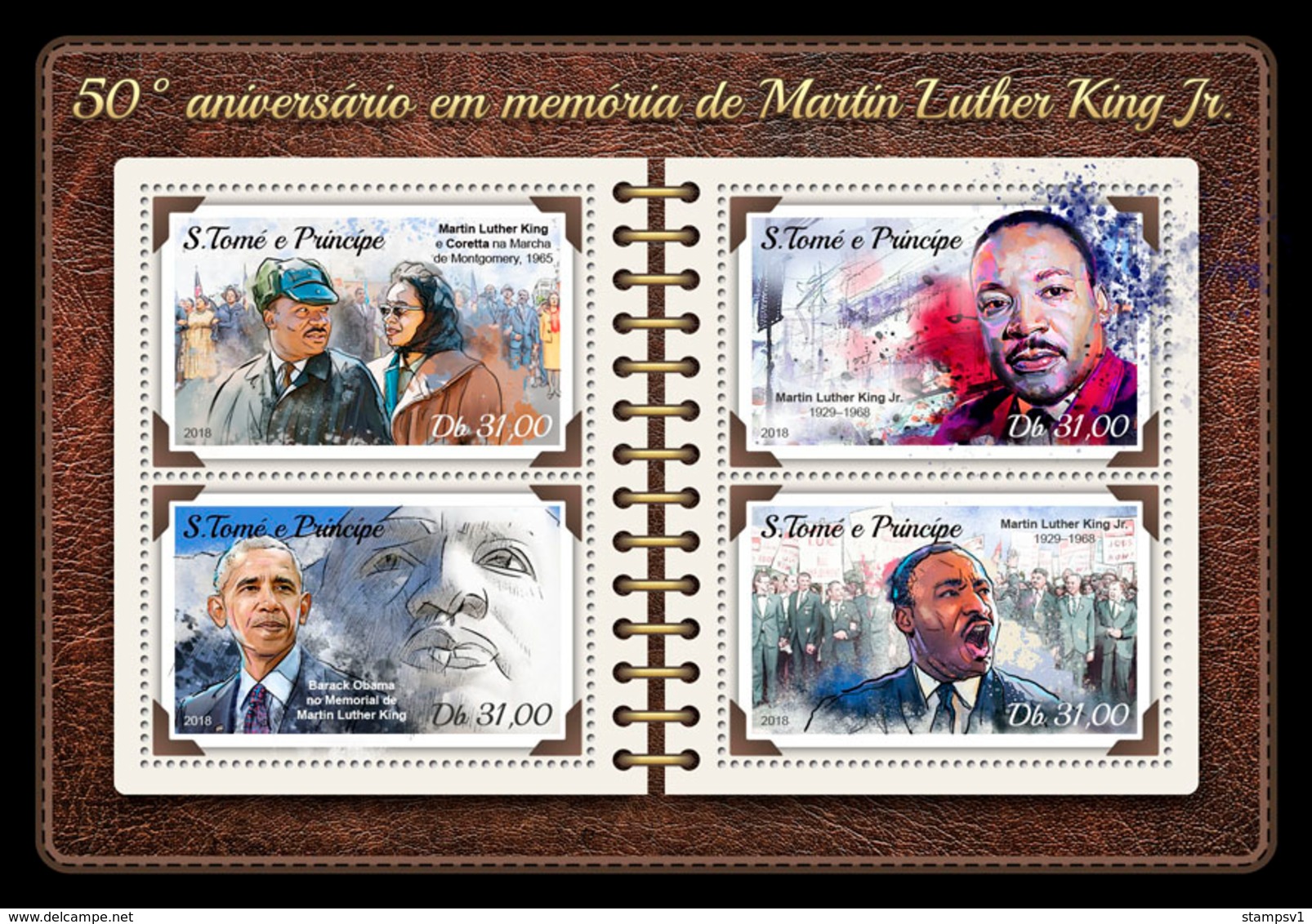 S.Tome&Principe. 2018  50th Memorial Anniversary Of Martin Luther King Jr. (218a) - Martin Luther King