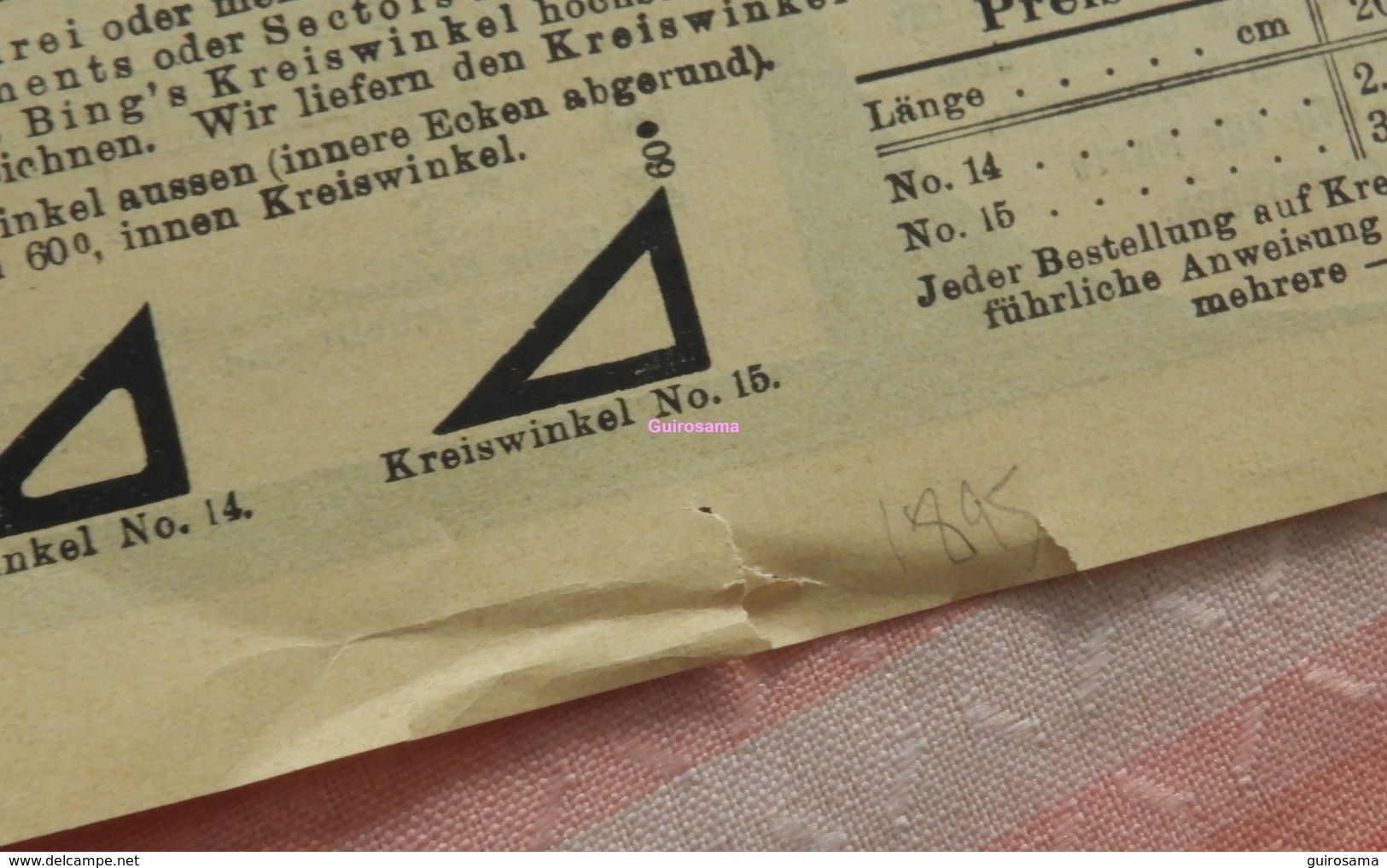 Papier Carl Schleicher Und Schüll, Düren Rheinland - Pneumatischer Lichtpauseapparat - Kurven Und Winkel - 1895 - Printing & Stationeries