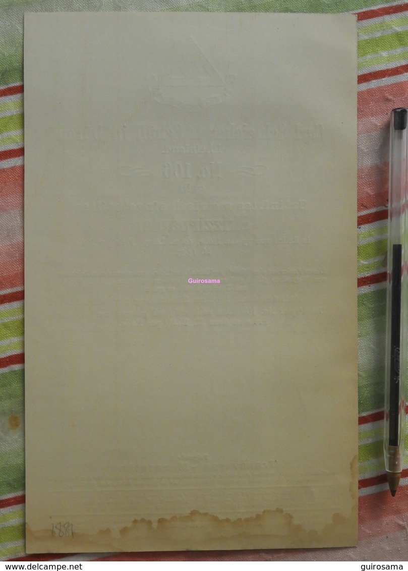 Papier Millémétré Carl Schleicher Und Schüll, Düren Rheinland - Skizzirpapier N°106 - 1889 - Imprenta & Papelería