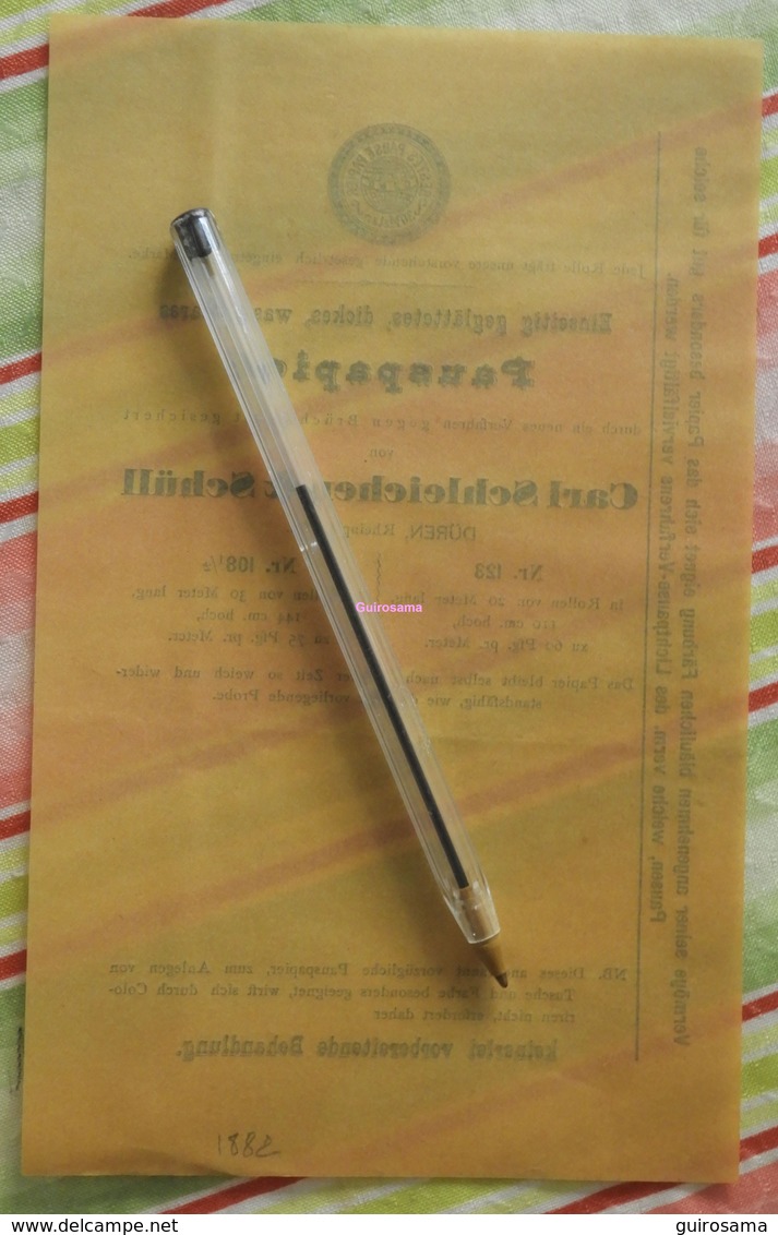 Pause-papier Carl Schleicher Und Schüll, Düren Rheinland - N°123 Et 108,5 - 1882 - Printing & Stationeries