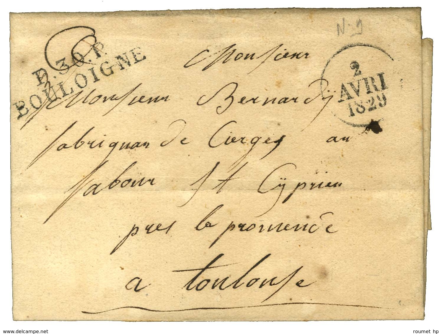 P.30.P. / BOULOIGNE Dateur A. 1829. - SUP. - Sonstige & Ohne Zuordnung