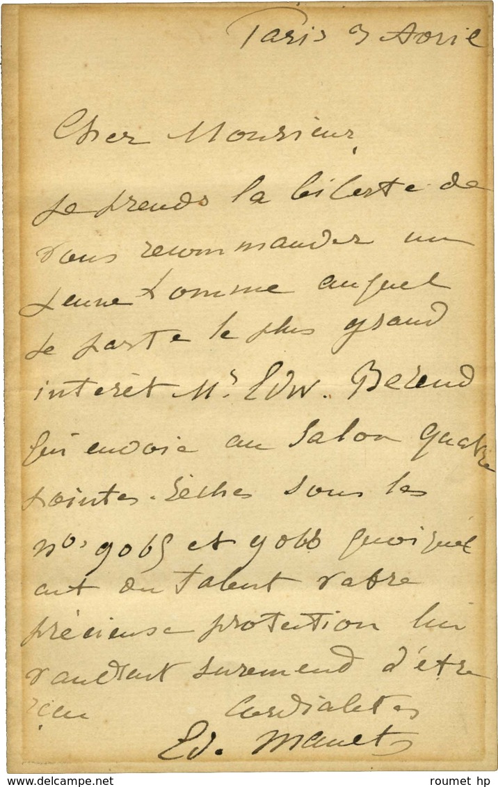 MANET Édouard (1832-1883), Peintre. - Sonstige & Ohne Zuordnung