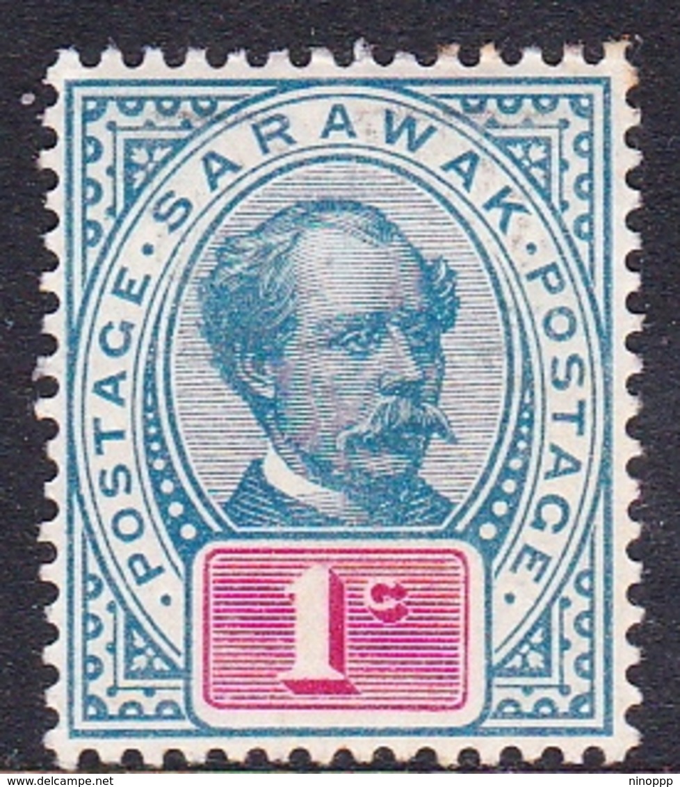 Malaysia-Sarawak SG 36 1901 Sir James Brook, 1c Grey-blue And Rosine, Mint Hinged - Sarawak (...-1963)