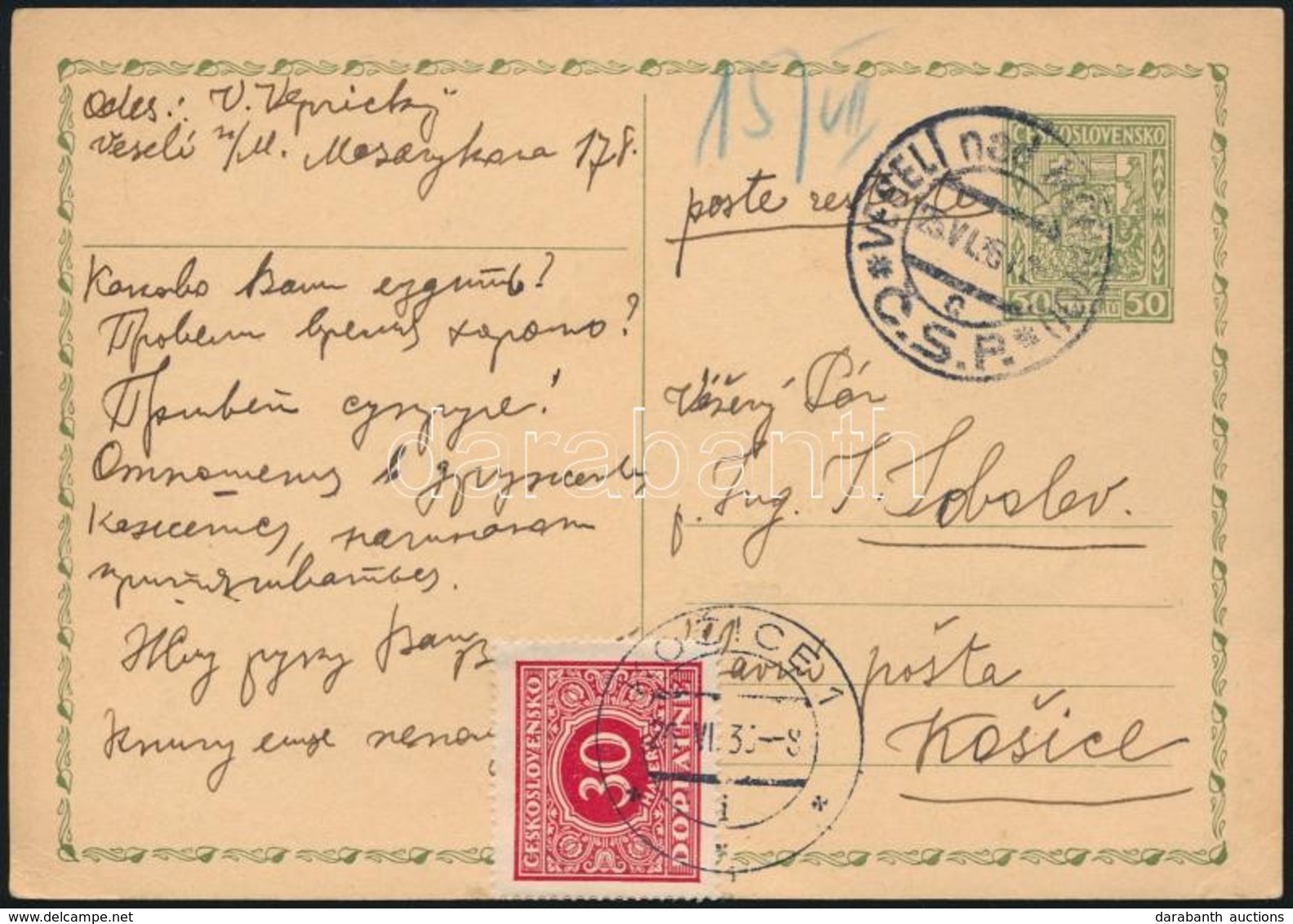 Csehszlovákia 1935 - Other & Unclassified