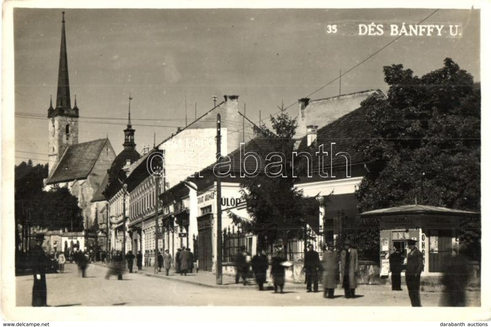 T2 1944 Dés, Dej; Bánffy Utca, M. Kir. Dohányáruda, Fülöp Testvérek Divatáruháza / Street View With Tobacco And Fashion  - Unclassified