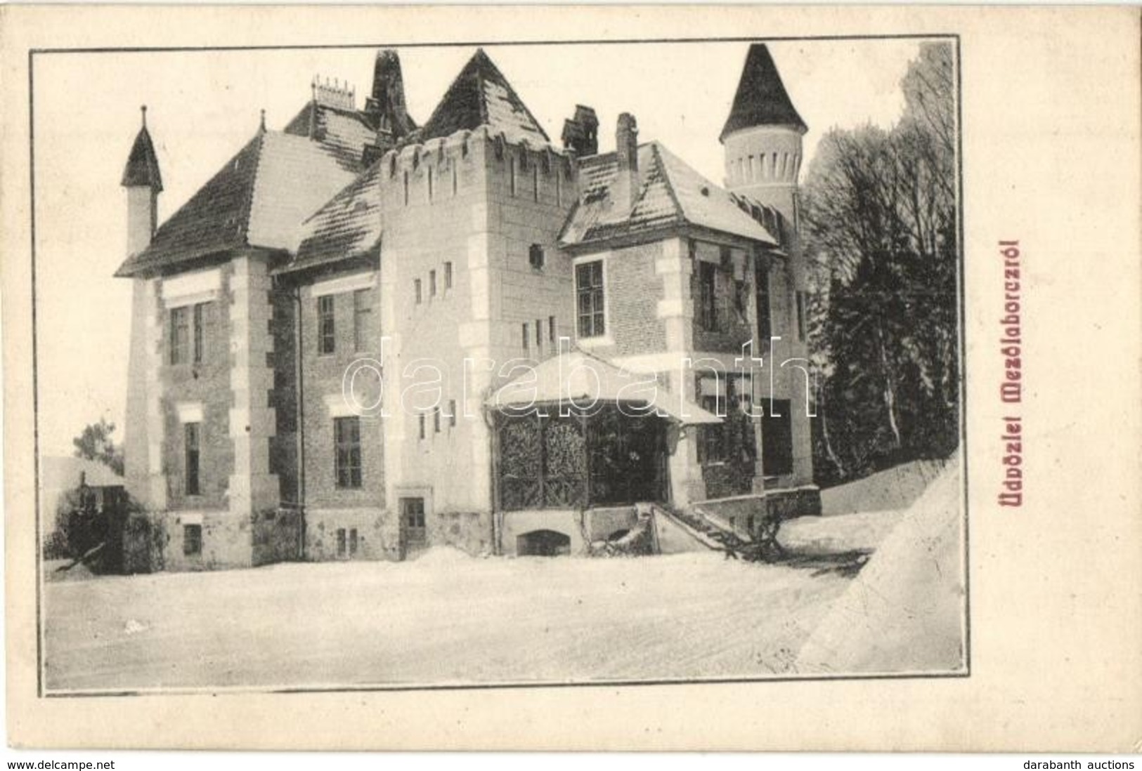 T2/T3 Mez?laborc, Medzilaborce; Lovag Skoda Kastély Télen. Schönfeld Sámuel Kiadása / Castle In Winter (EK) - Ohne Zuordnung