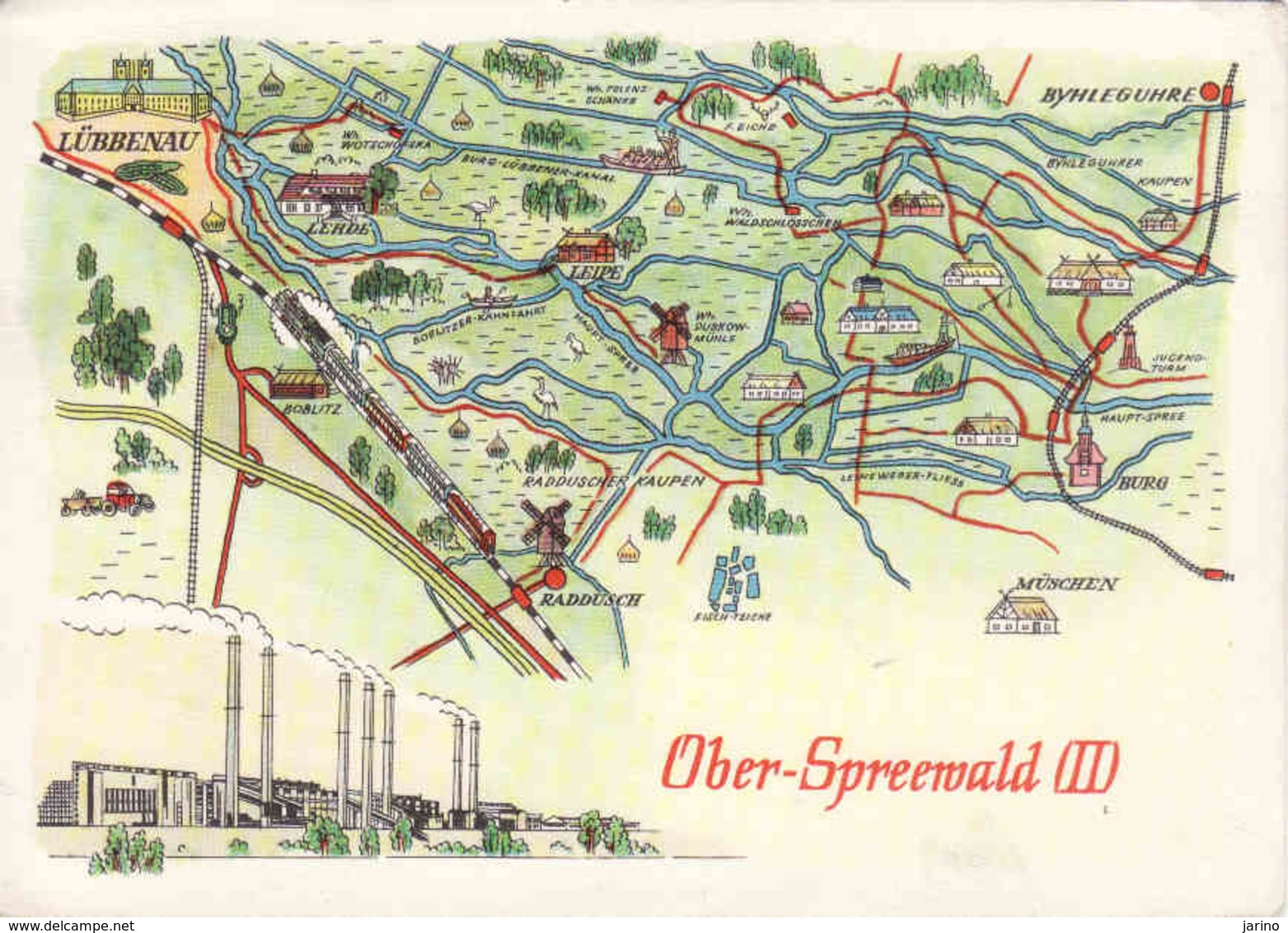 Brandenburg > Luebbenau, Ober Spreewald, Map, Gebraucht 1972 - Luebbenau