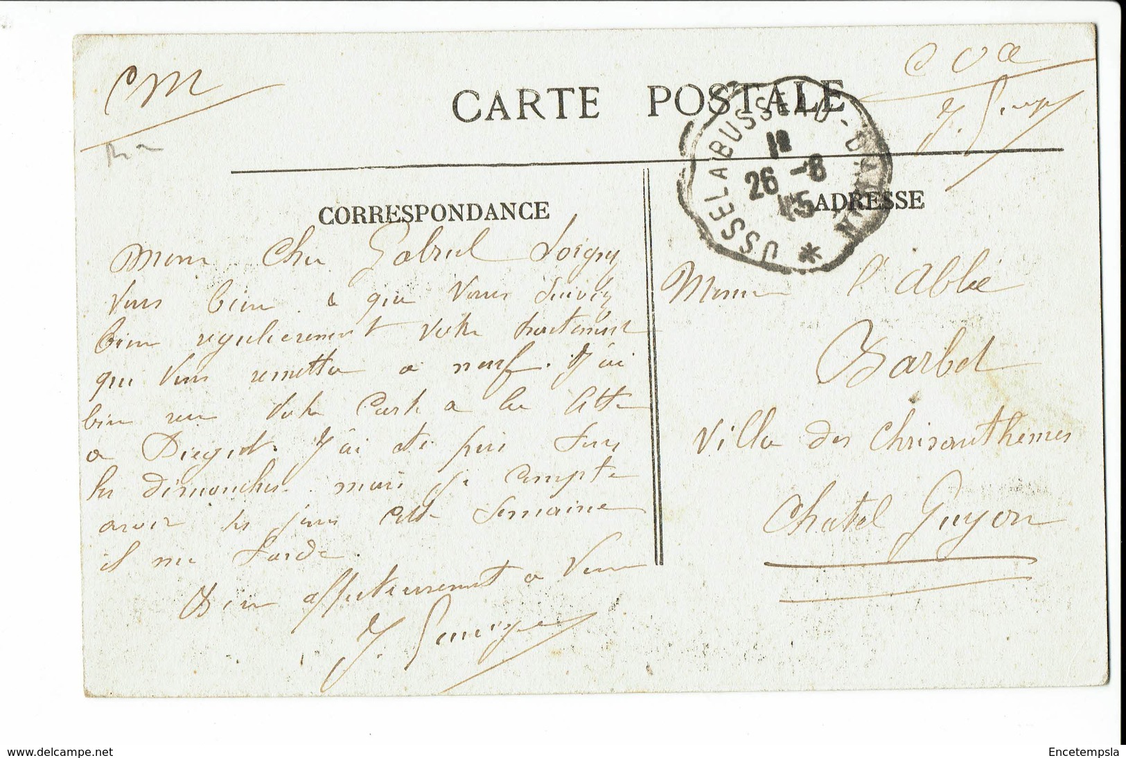 CPA - Carte Postale - FRANCE - Camp Militaire De La Courtine  -1915 - S502 - Auzances