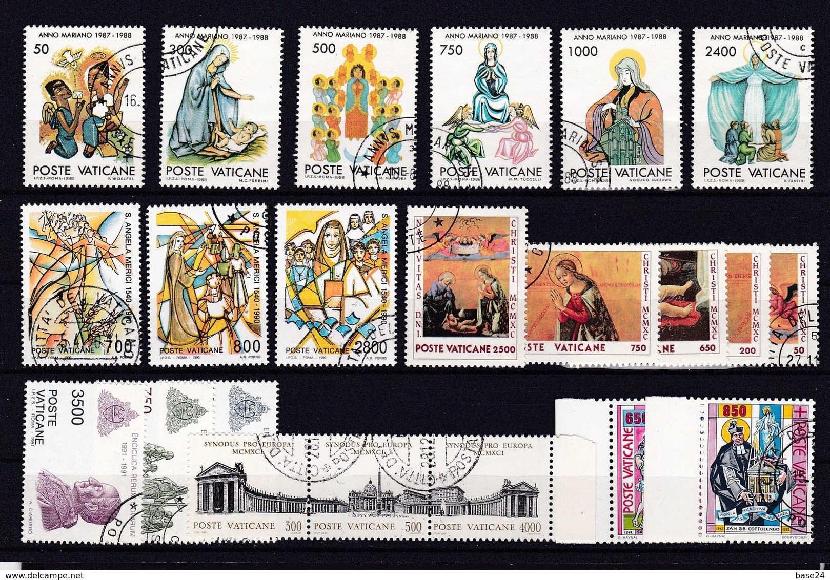 1988 1990 1991 1992 Vaticano Vatican 6 Serie Usate: ANNO MARIANO, S.A. MERICI, NATALE, RERUM NOVARUM, SINODO, S. COTT... - Used Stamps