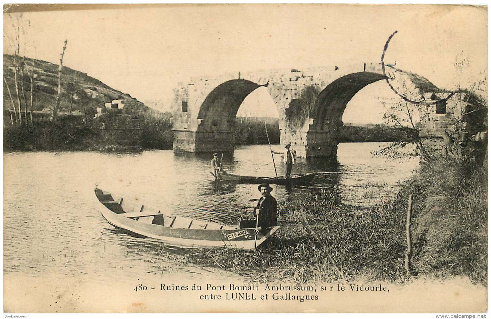 30   GALLARGUES  RUINES DU PONT BOMAIT AMBRUSSUM SUR LE VIDOURLE ENTRE LUNEL ET GALLARGUES - Gallargues-le-Montueux