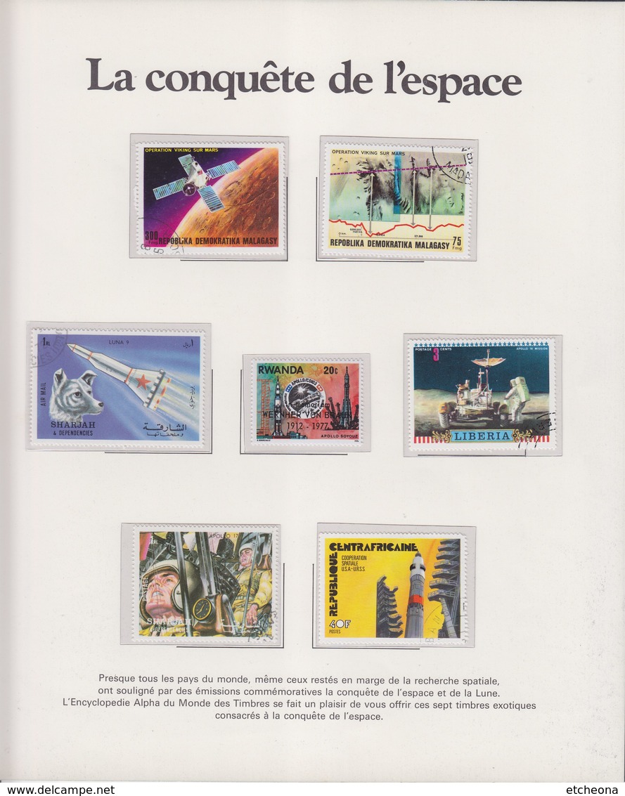 = Encart Double La Conquête De L'espace En 7 Timbres - Andere & Zonder Classificatie