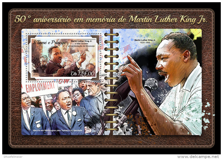 SAO TOME 2018 MNH** Martin Luther King Jr. S/S - OFFICIAL ISSUE - DH1823 - Martin Luther King