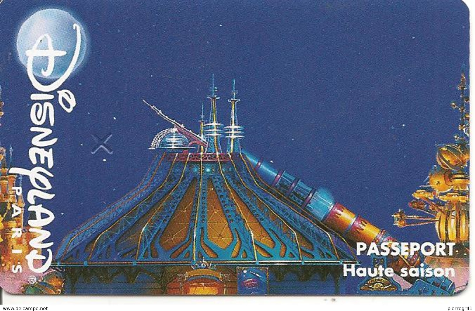 PASS-DISNEYLANDPARIS -1996-SPACE MOUNTAIN-ADULTE-V° N° S 059611 HORIZONTAL En HAUT-VALIDE 1 JOUR-TBE- - Passeports Disney