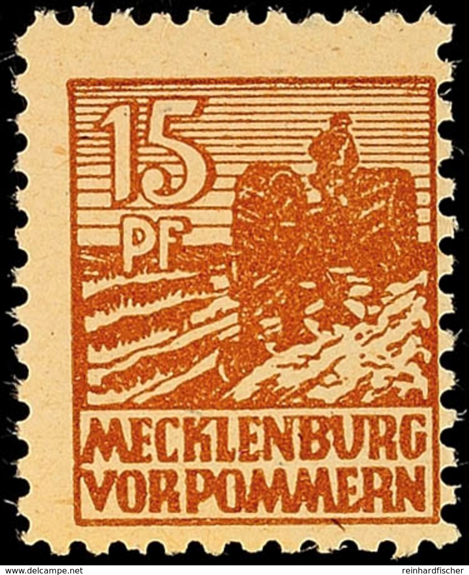 8803 15 Pf Mecklenburg In Type Yd Tadellos Postfrisch, Gepr. Thom BPP, Mi. 80.-, Katalog: 37yd ** - Altri & Non Classificati