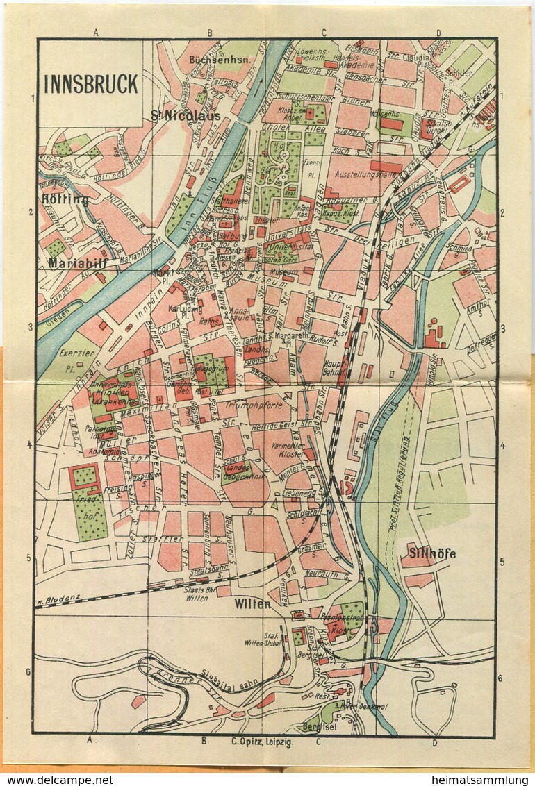 Miniatur-Bibliothek Nr. 1106-1107 - Reiseführer Innsbruck Mit Farbigem Plan Von Dr. Paul Sakolowski - 8cm X 12cm - 64 Se - Autres & Non Classés