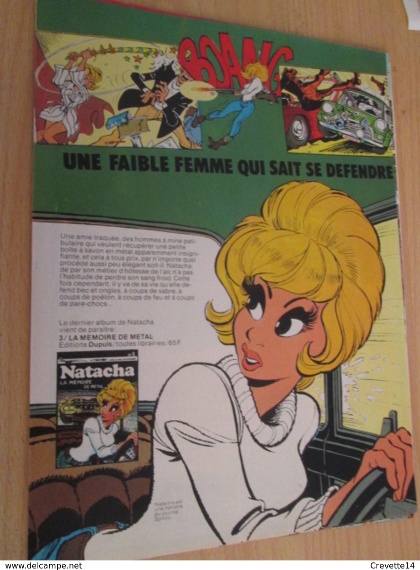 CLI518 : Pour Fans De NATACHA : Page A4 Spirou Années 70/80 PARUTION D'UN NOUVEL ALBUM - Natacha