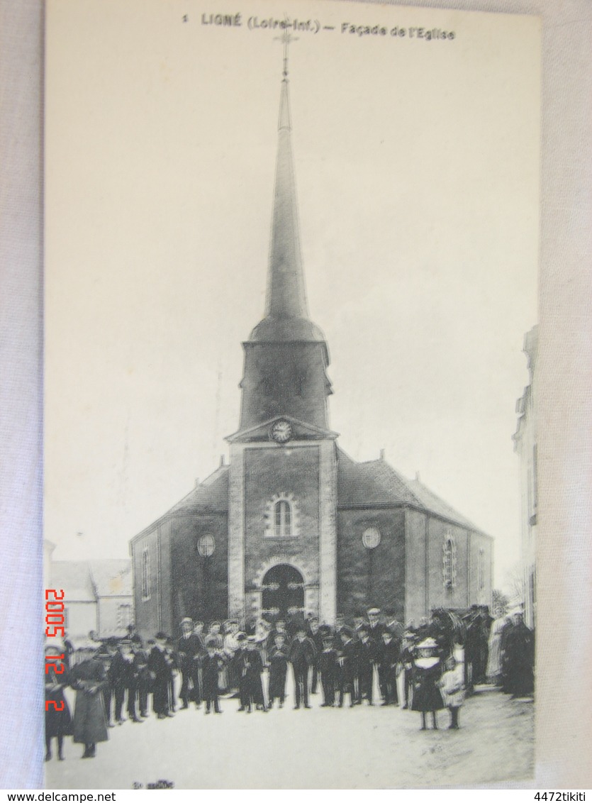 C.P.A.- Ligné (44) - Façade De L'Eglise - 1920 - SPL (AC77) - Ligné