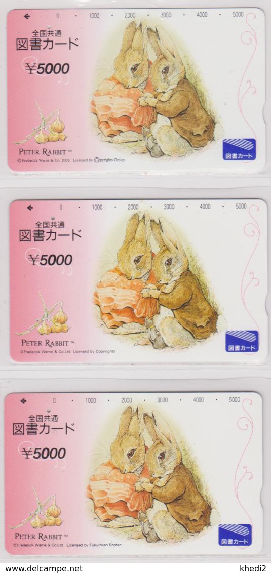 LOT De 3 Cartes 3 Versos JAPON ** ONE PUNCH ** - BD COMICS - PETER RABBIT - PIERRE LAPIN - JAPAN Tosho Cards - 224 - Rabbits