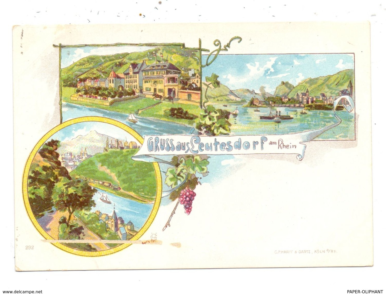 5462 BAD HÖNNINGEN - LEUTESDORF, Lithographie, Gruss Aus...kleiner Streifen Oberfläche Abgeschabt. - Bad Hoenningen