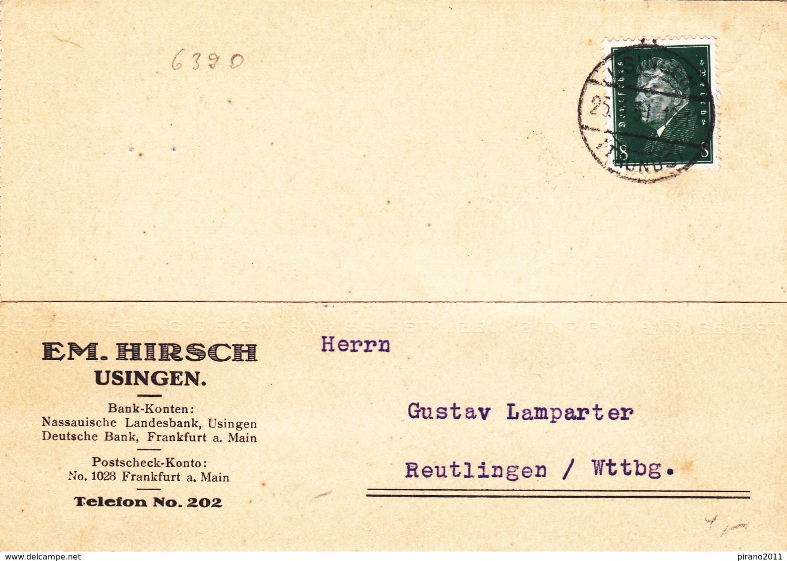 Postkarte Von 1931 - Usingen