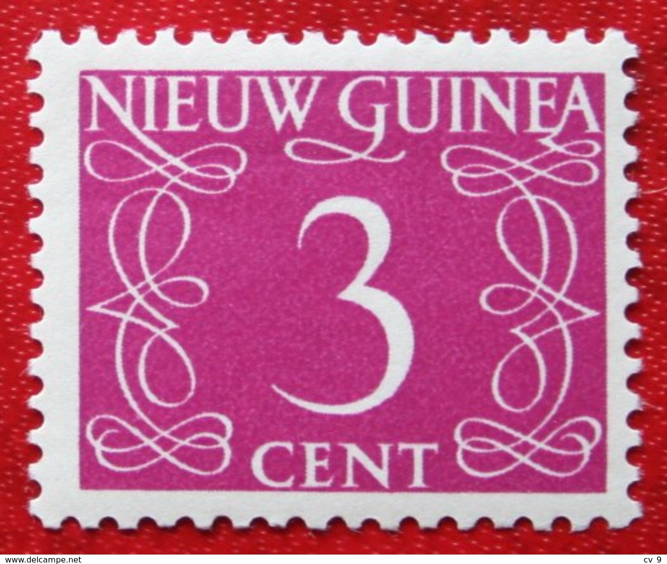 Cijfer 3 Ct NVPH 4 1950 MH / Ongebruikt NIEUW GUINEA NIEDERLANDISCH NEUGUINEA NETHERLANDS NEW GUINEA - Nueva Guinea Holandesa