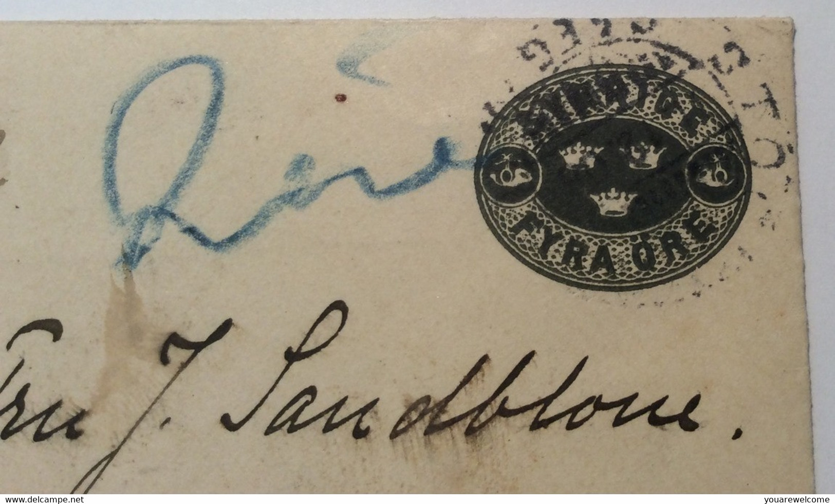 Norway 1908 POSTAGE DUE „PORTOMÆRKE“ On Sweden Postal Stationery (Ganzsache Cover Lettre Brief - Lettres & Documents