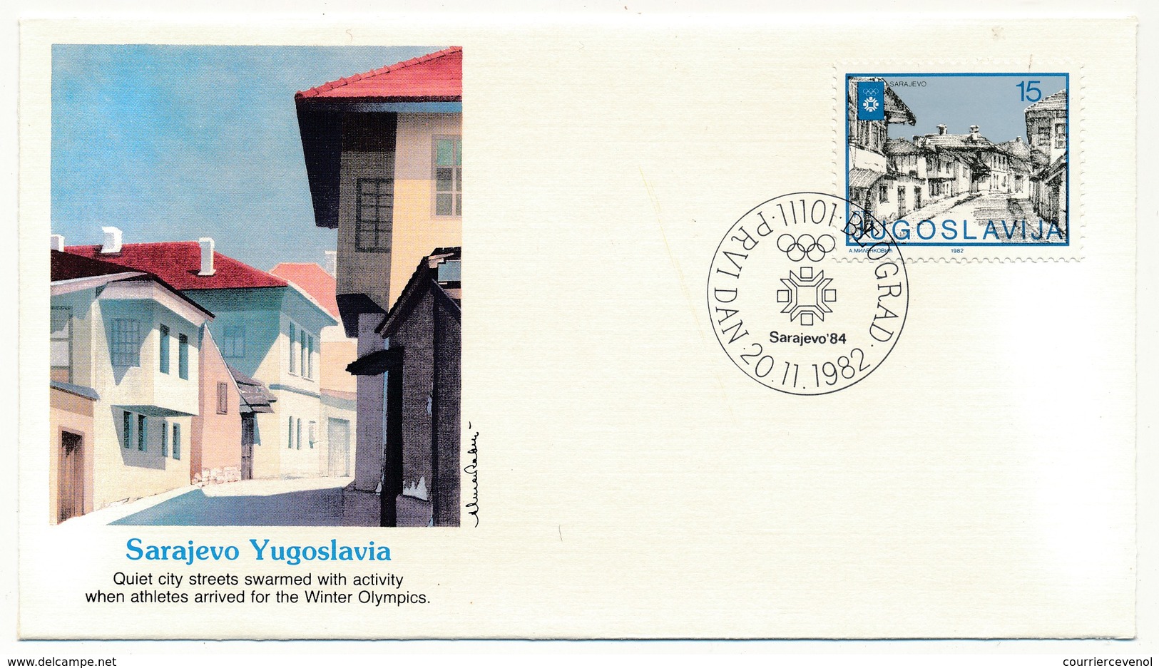 YOUGOSLAVIE - 4 Enveloppes FDC - Monuments - (Sarajevo 1984) - BEOGRAD 20/11/1982 - FDC