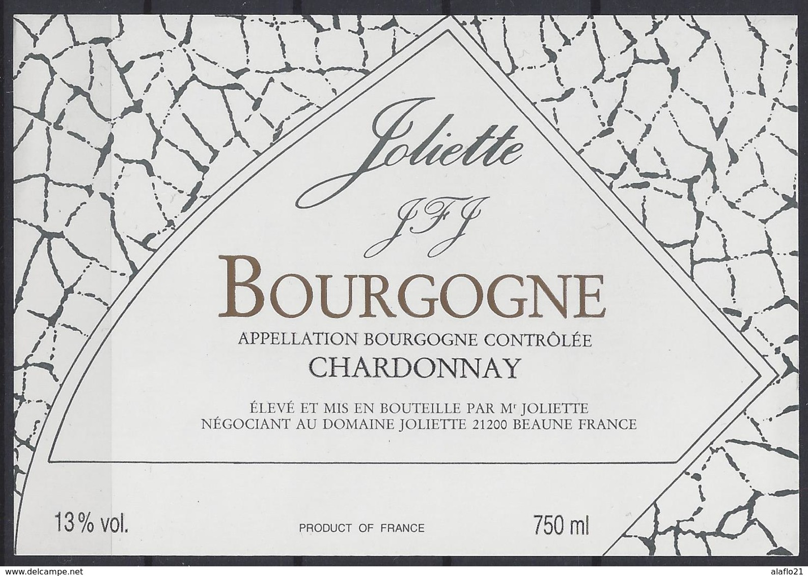 ETIQUETTE BOURGOGNE CHARDONNAY - JOLIETTE à BEAUNE - Bourgogne