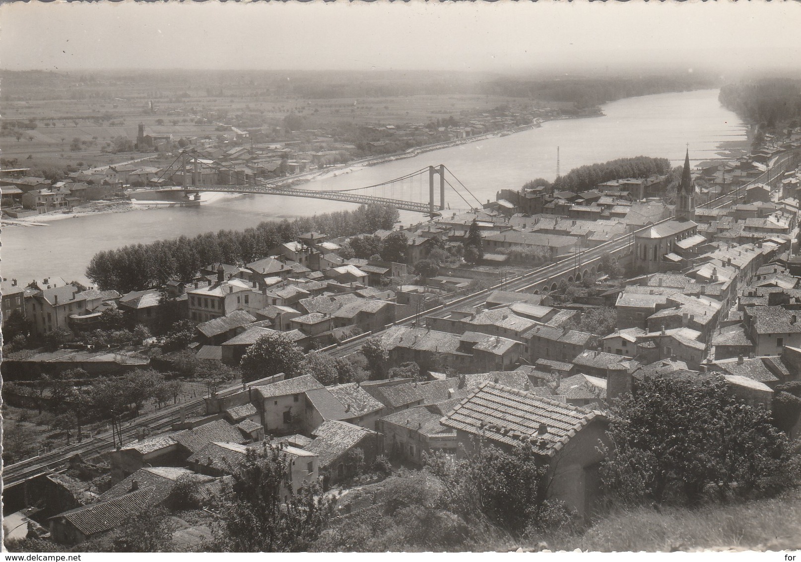 Ardéche : SERRIERES : Vue Générale Sur La Ville Et Le Rhone ( Cpsm Photo Vérit. ) Grand Format - Serrières