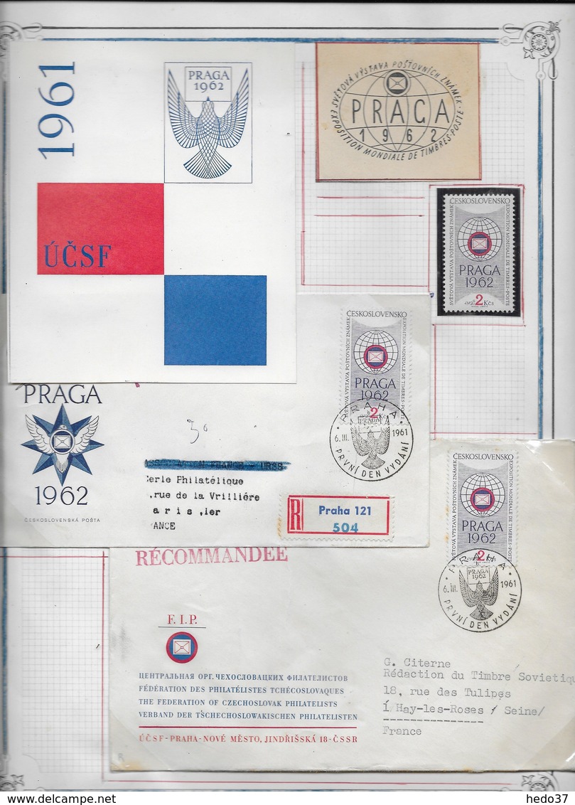 Tchécoslovaquie - Collection spécialisée enveloppes & timbres - 60 scans