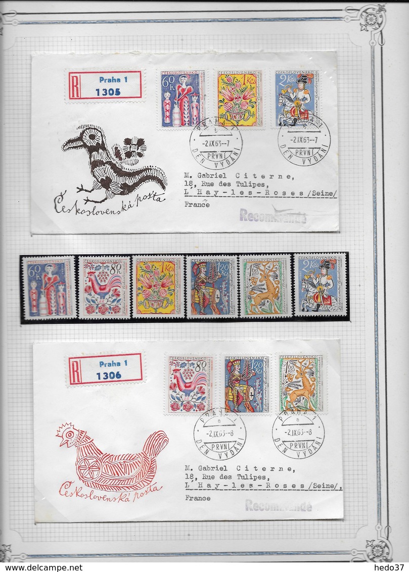 Tchécoslovaquie - Collection spécialisée enveloppes & timbres - 60 scans