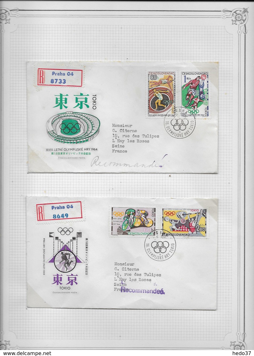 Tchécoslovaquie - Collection spécialisée enveloppes & timbres - 60 scans