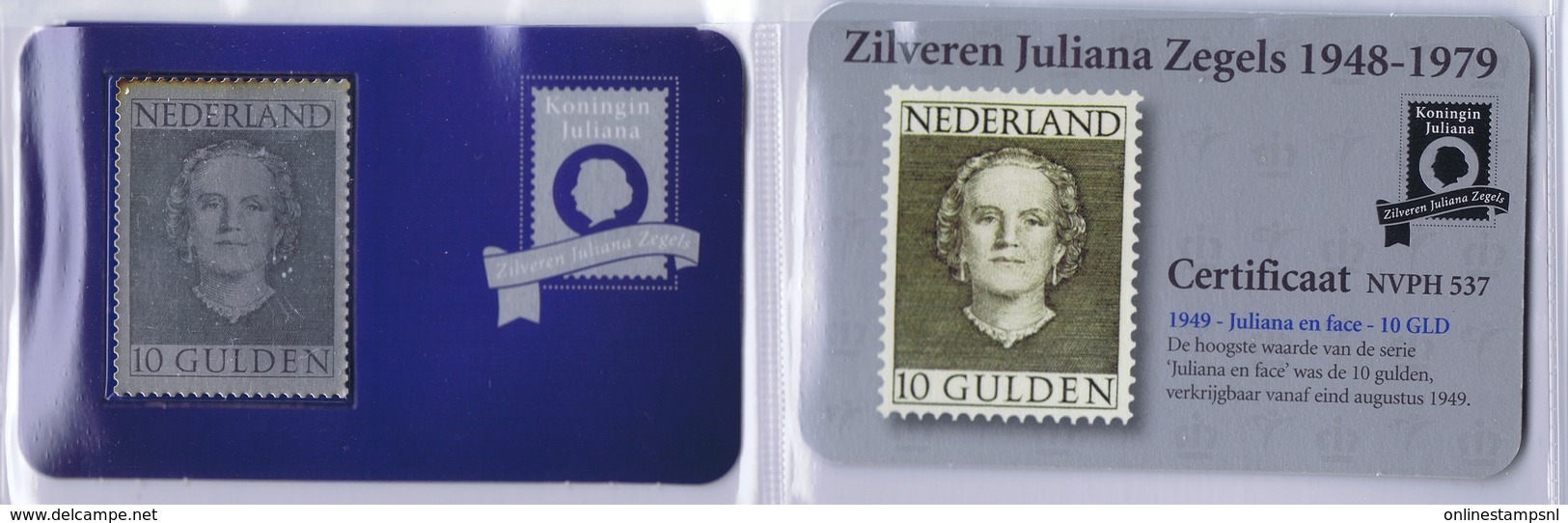 Collectie Van 12 Zilveren 3d Zegels Wilhelmina+Juliqana - NVPH - Variétés Et Curiosités