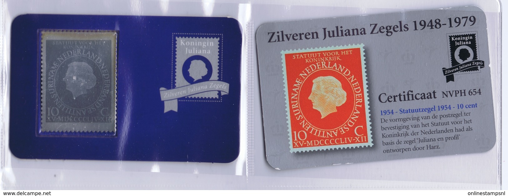 Collectie van 12 zilveren 3d zegels Wilhelmina+Juliqana - NVPH