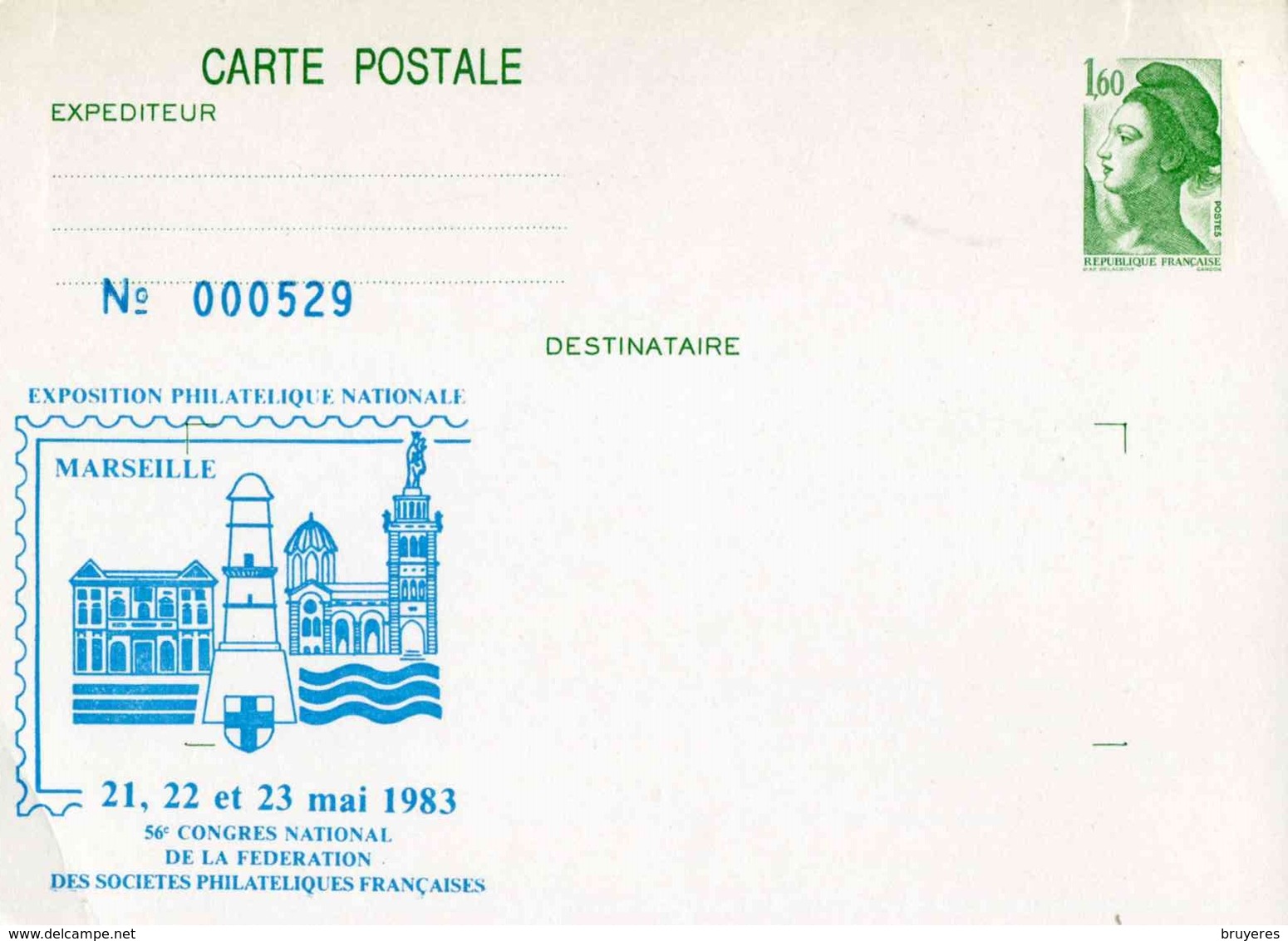 Entier Postal De 1982 Sur CP Avec Timbre "1,60 Liberté De Gandon" Et Repiquage Commémoratif - AK Mit Aufdruck (vor 1995)