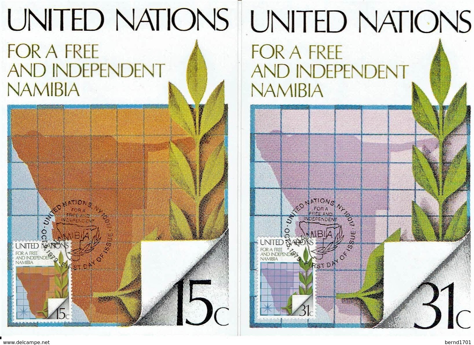 UN New York - Mi-Nr 336/337 Maxicards (S179) - Maximumkarten