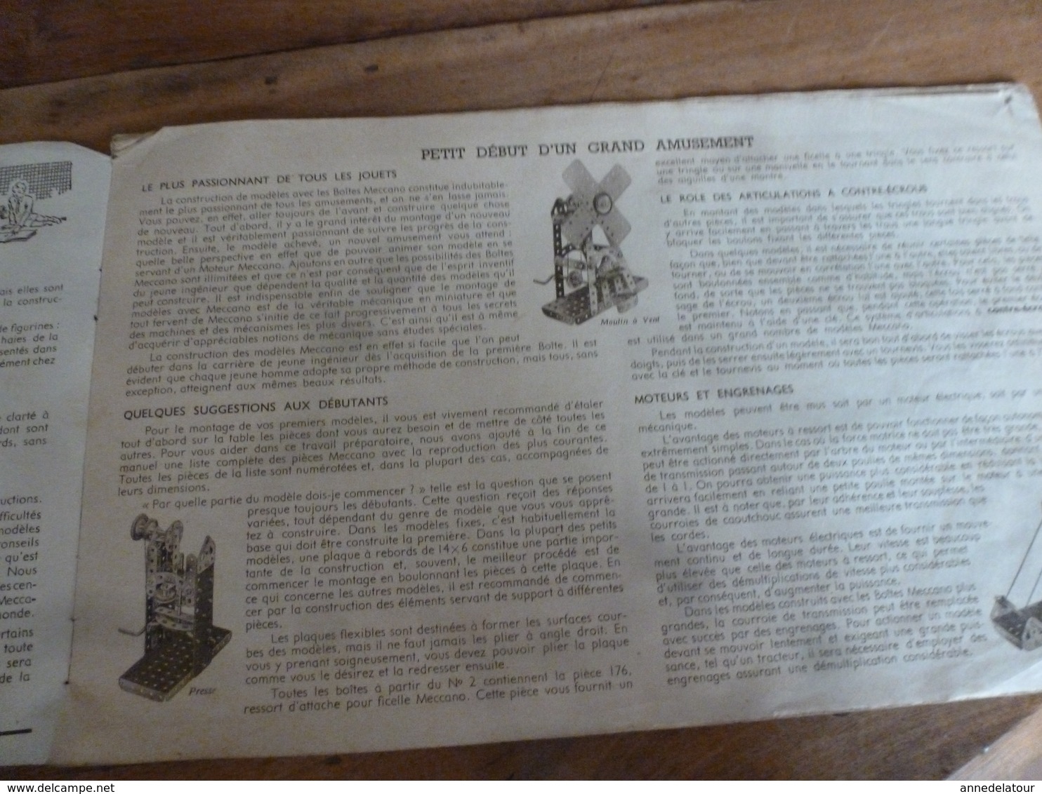 Manuel D'Instruction  MECCANO N° 1- Avec Modèles De Constructions (20 Pages Comprenant La Couverture) - Meccano