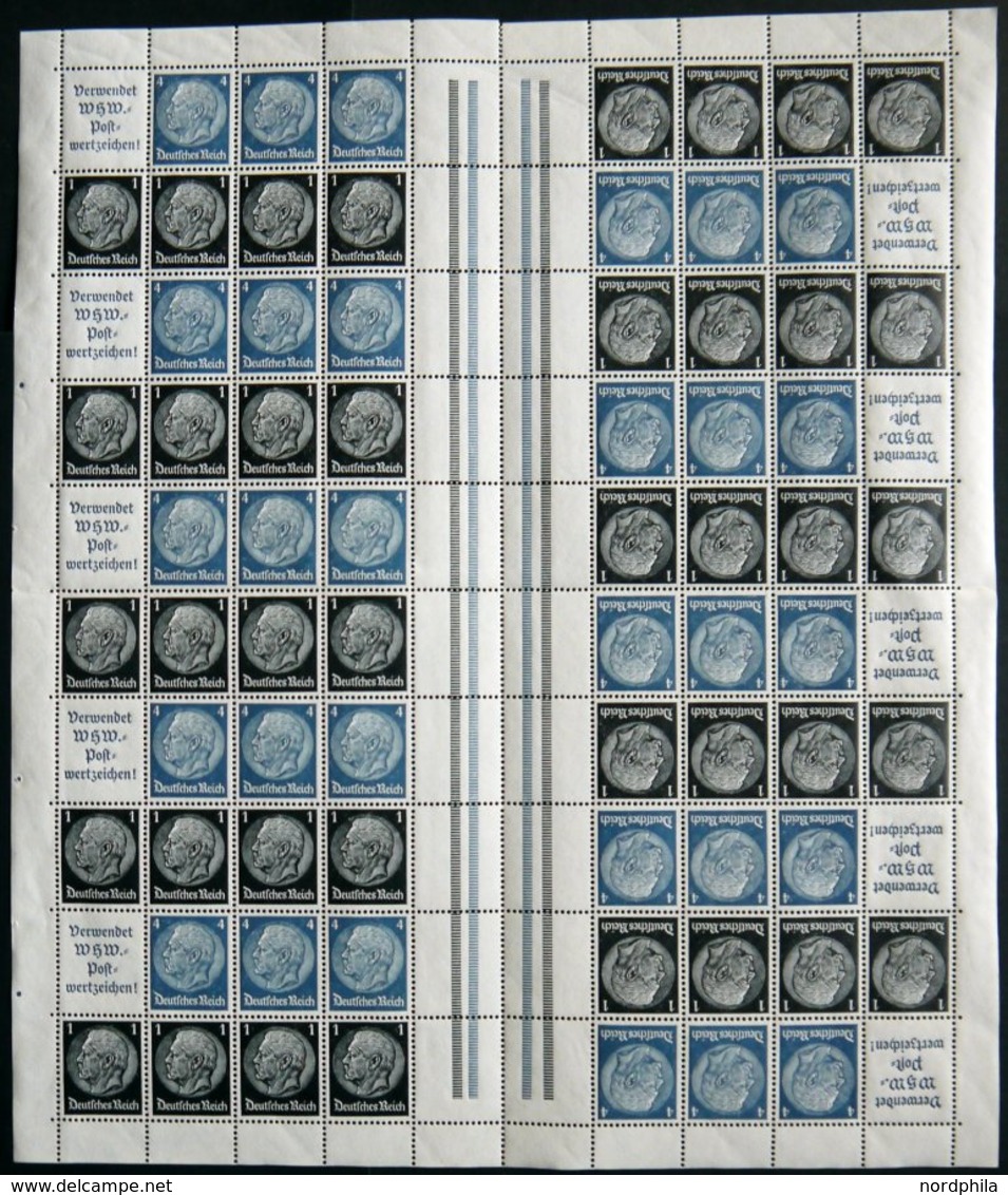 ZUSAMMENDRUCKE MHB 46 **, 1939, Markenheftchenbogen Hindenburg, Leicht Gefaltet, Pracht, Mi. 400.- - Zusammendrucke