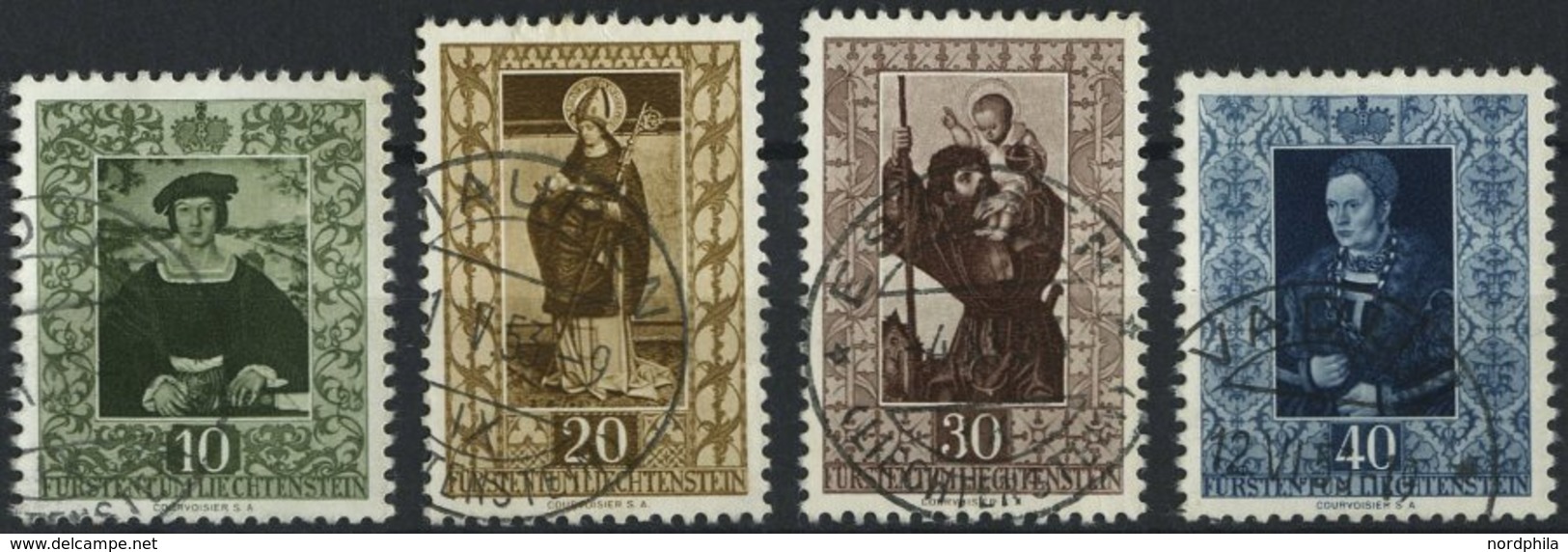 LIECHTENSTEIN 311-14 O, 1953, 4. Gemäldeserie, Prachtsatz, Mi. 100.- - Sonstige & Ohne Zuordnung