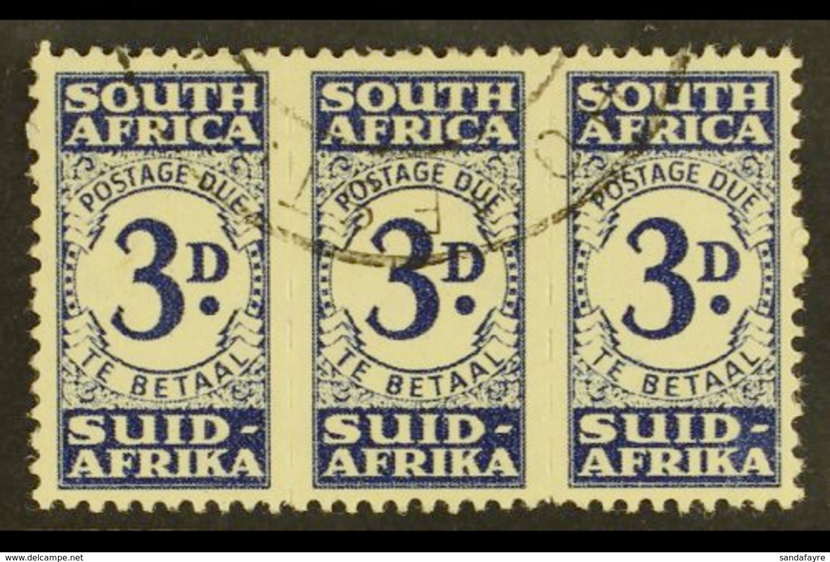 POSTAGE DUE 1943-4 3d Indigo, Bantam, SG D33, Very Fine Used. For More Images, Please Visit Http://www.sandafayre.com/it - Unclassified