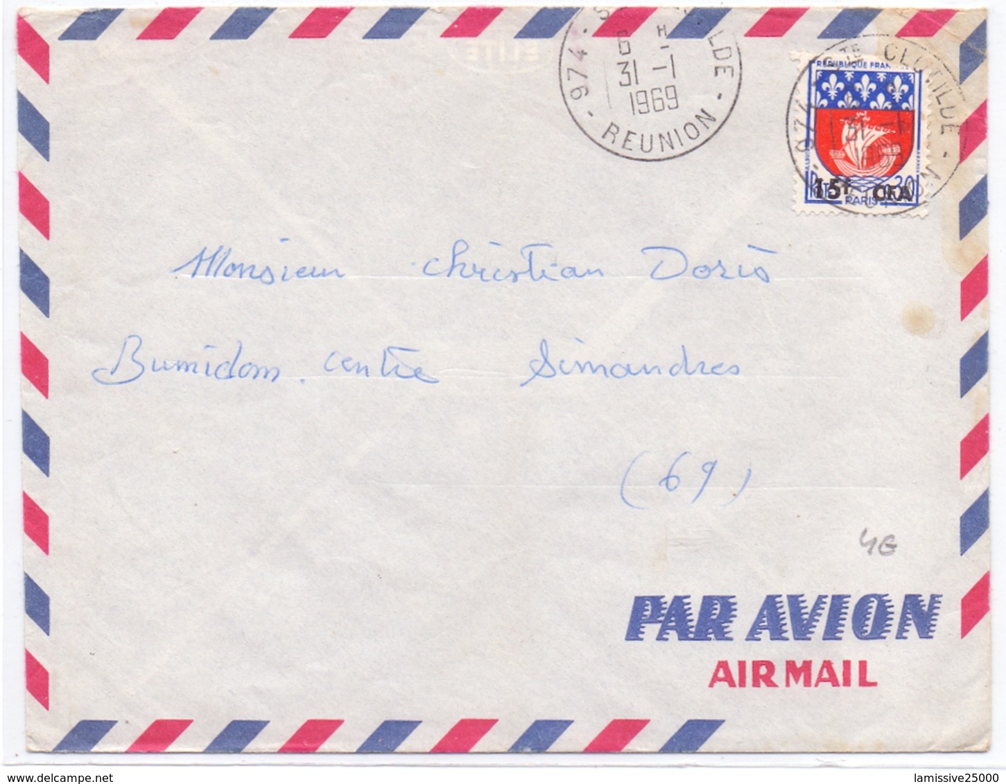 Reunion Lettre De Sainte Clotilde - Storia Postale