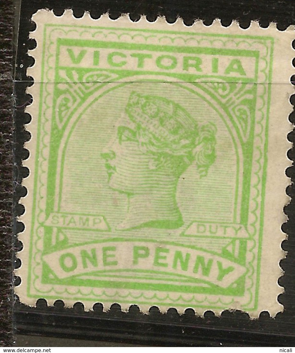 VICTORIA 1886 1d Yellow-green QV SG 312a HM #AMD41 - Mint Stamps