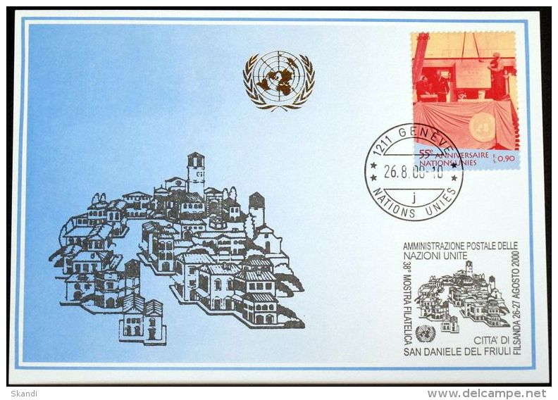 UNO GENF 2000 Mi-Nr. 312 Blaue Karte - Blue Card - Briefe U. Dokumente