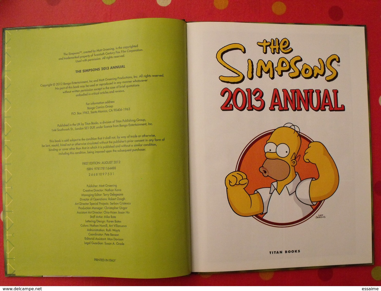 The Simpsons 2013 Annual. Matt Groening. Titan Books 2012. BD En Anglais - Sonstige & Ohne Zuordnung