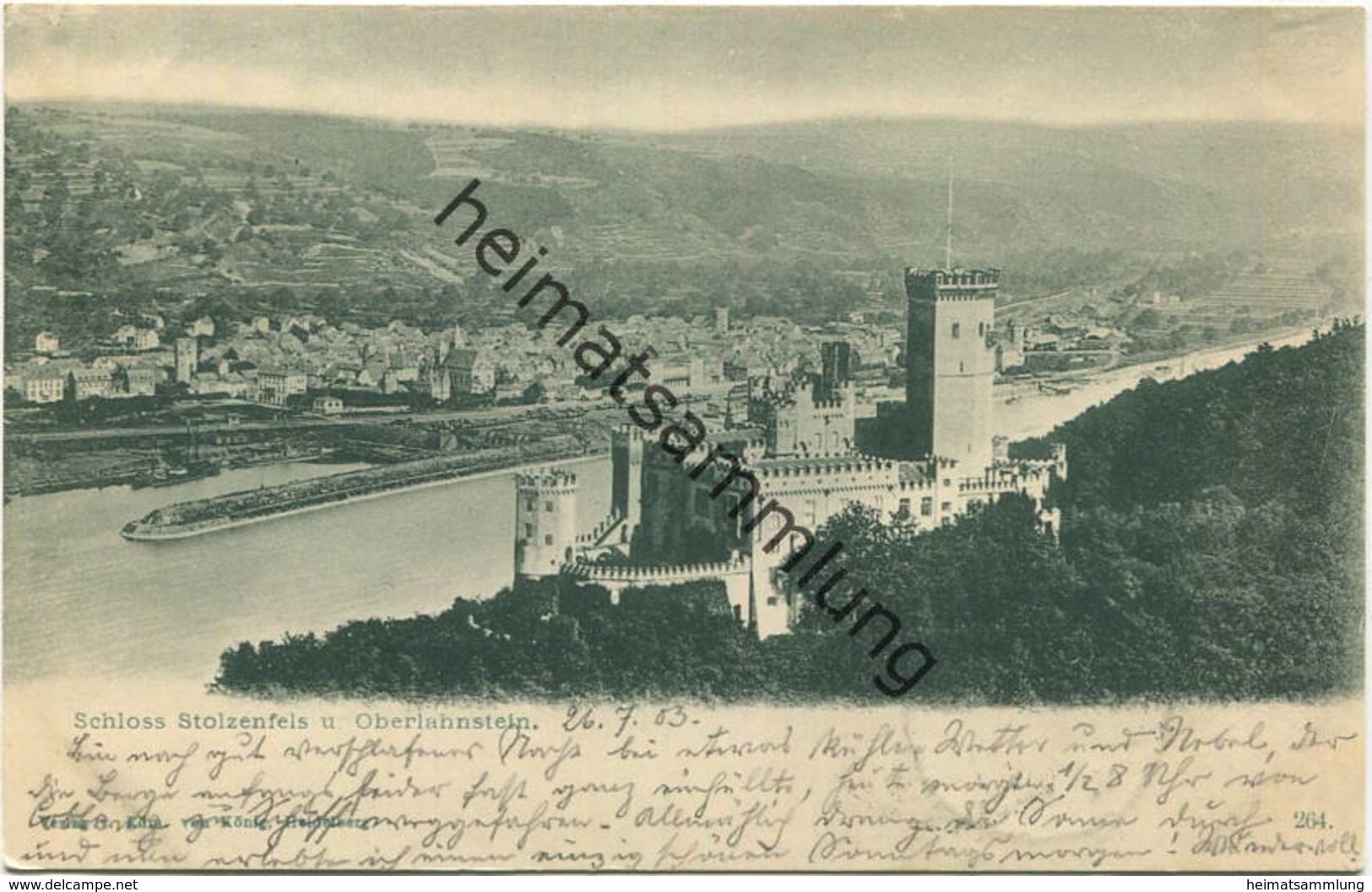 Schloss Stolzenfels Und Oberlahnstein - Verlag Edm. Von König Heidelberg Gel. 1903 - Lahnstein