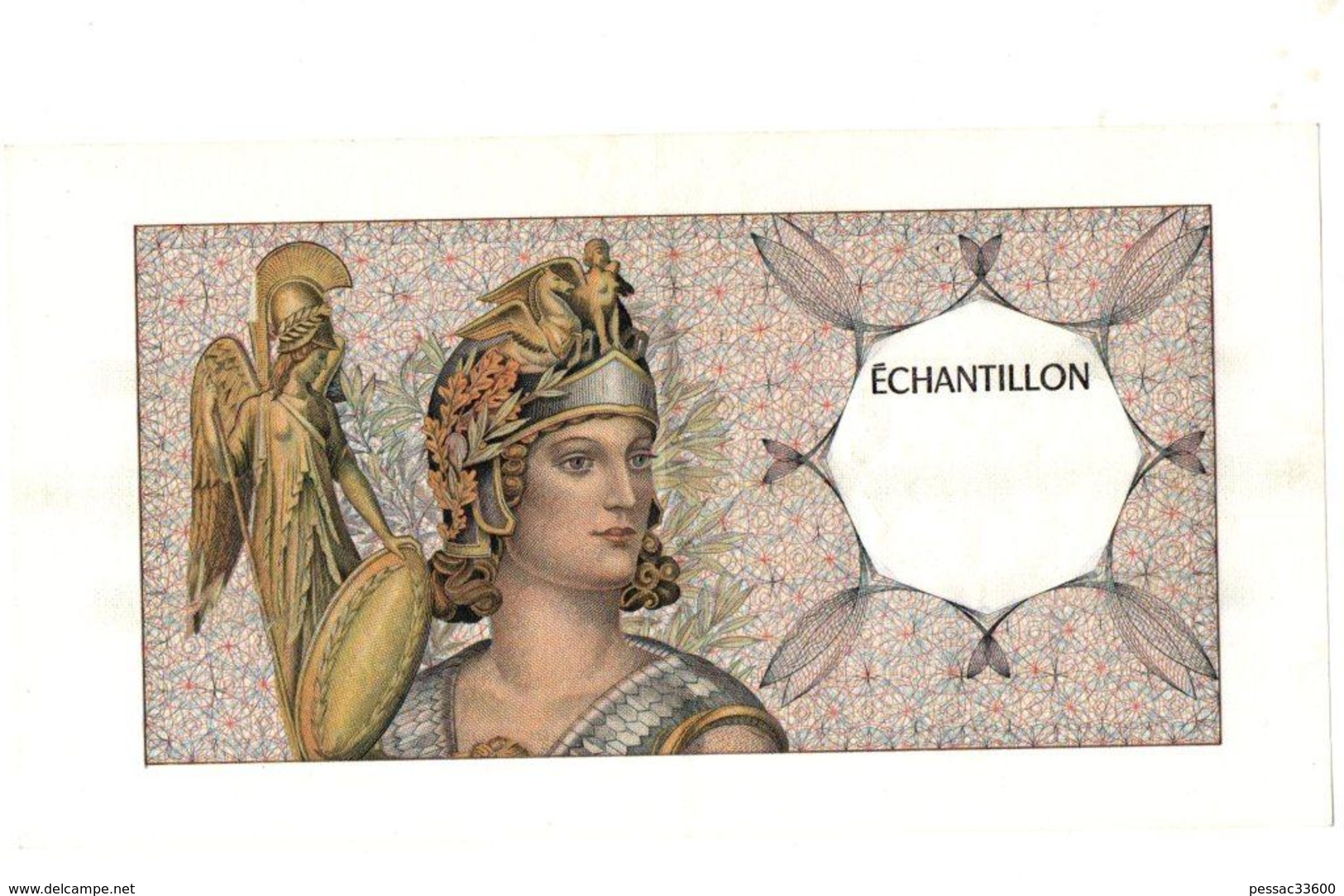 Billet échantillon Test Type  Athena Pour Distributeur Banque De France  NEUF Sans Date (années 80 )17 X 9 Cm   1 - Specimen