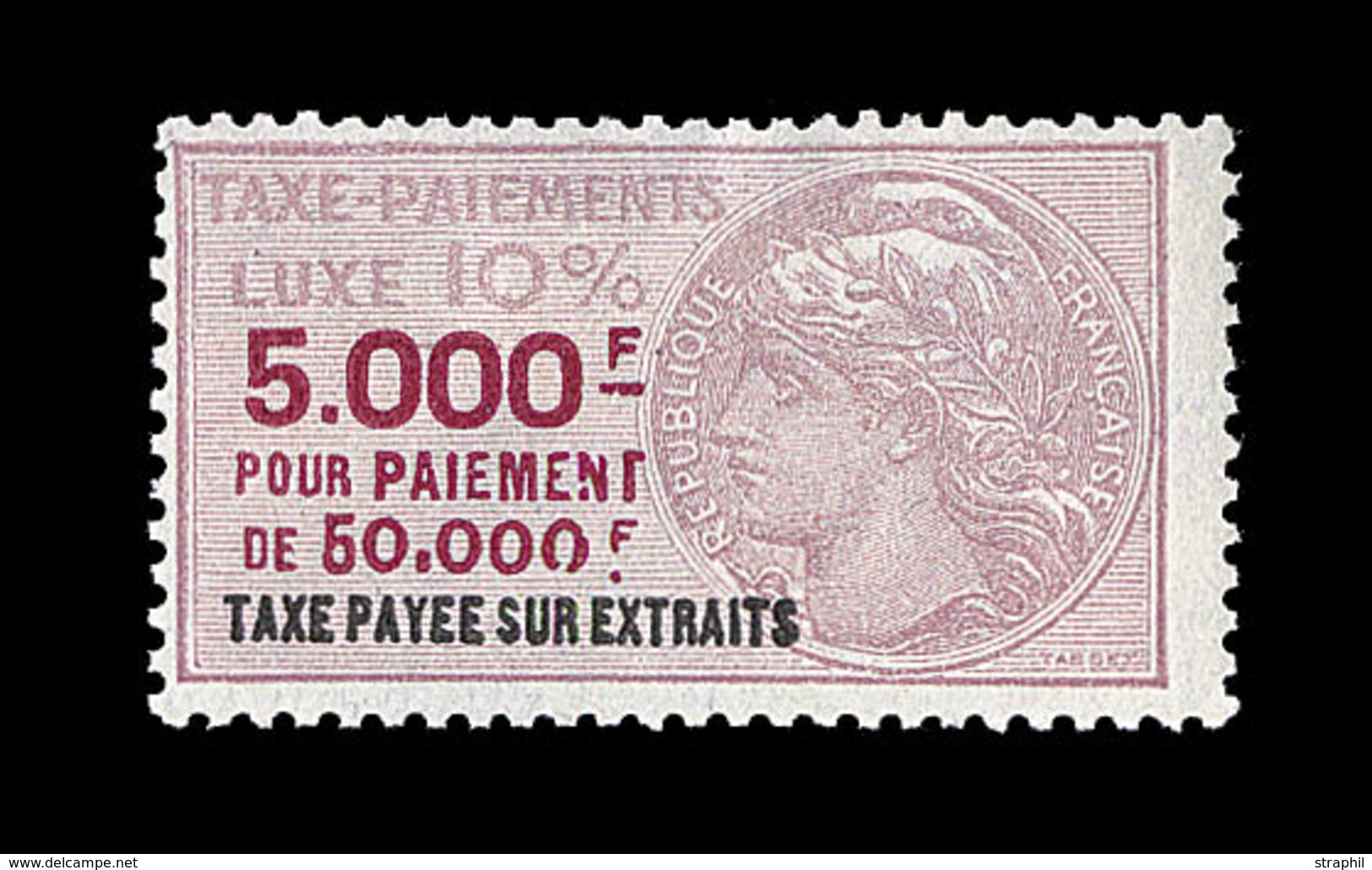 * TAXE DE LUXE N°68 - 5000F - TB - Sonstige & Ohne Zuordnung