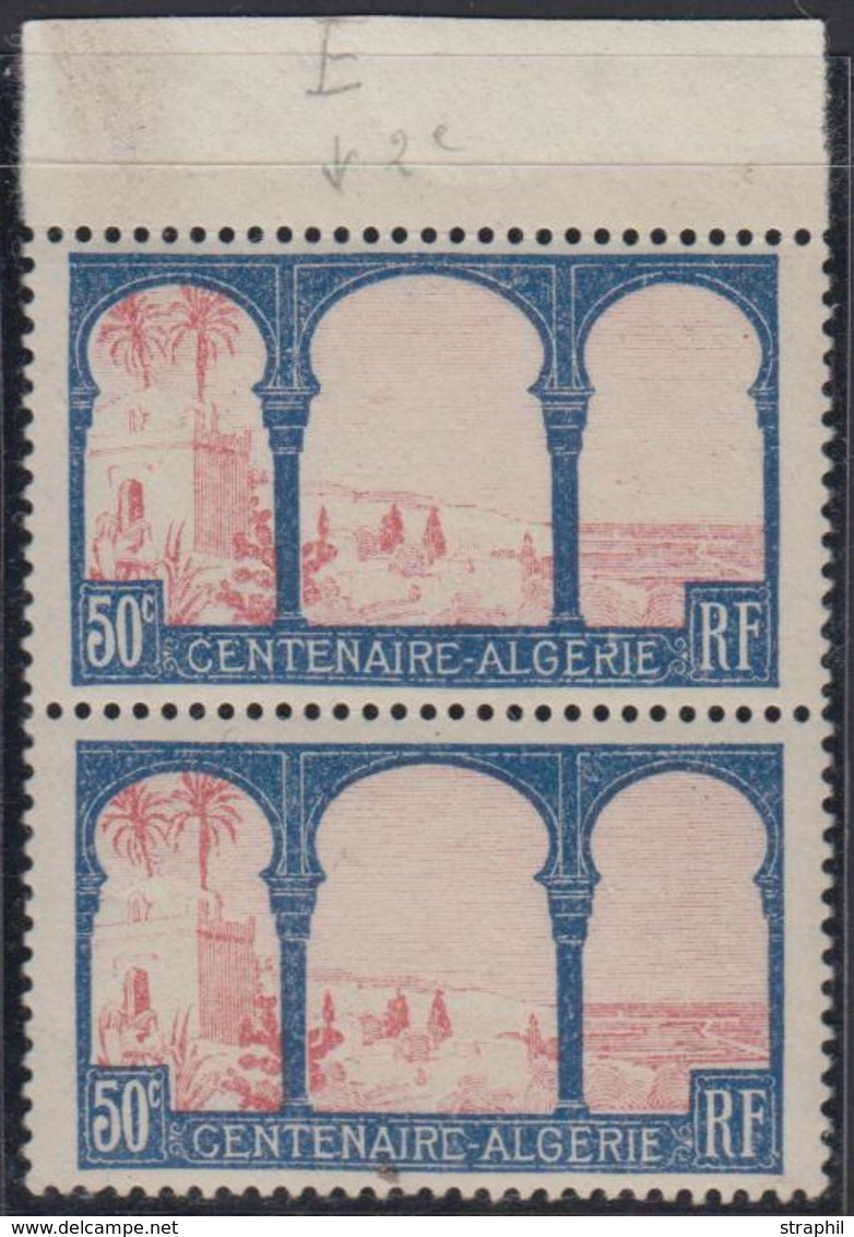 ** N°263 - Paire Vertic. - Impression Dépouillée + Variétées De Lettre Dt "E" Sans Barre Du Milieu - TB - Unused Stamps