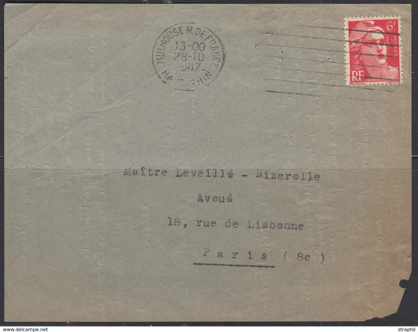 L N°721Aa - Mèches Reliées - Stade 3 - S/pli De Mulhouse - 28/10/1947 - Pr PARIS - TB - Unused Stamps