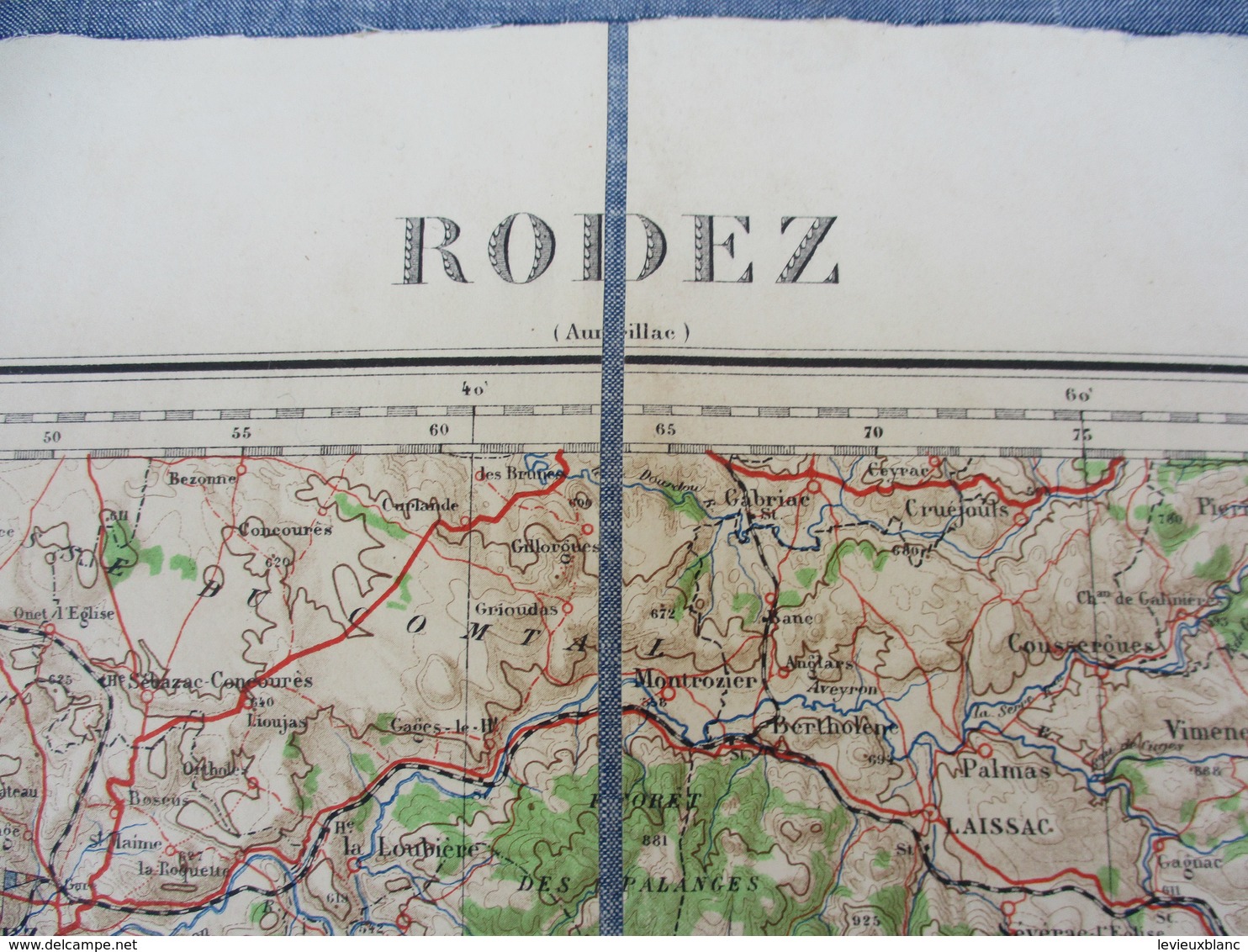 Carte Routière Entoilée/pliure Accordéon/Service Géographique De L'Armée/ Feuille N°65/RODEZ/Aveyron/Vers 1910  PGC183 - Wegenkaarten